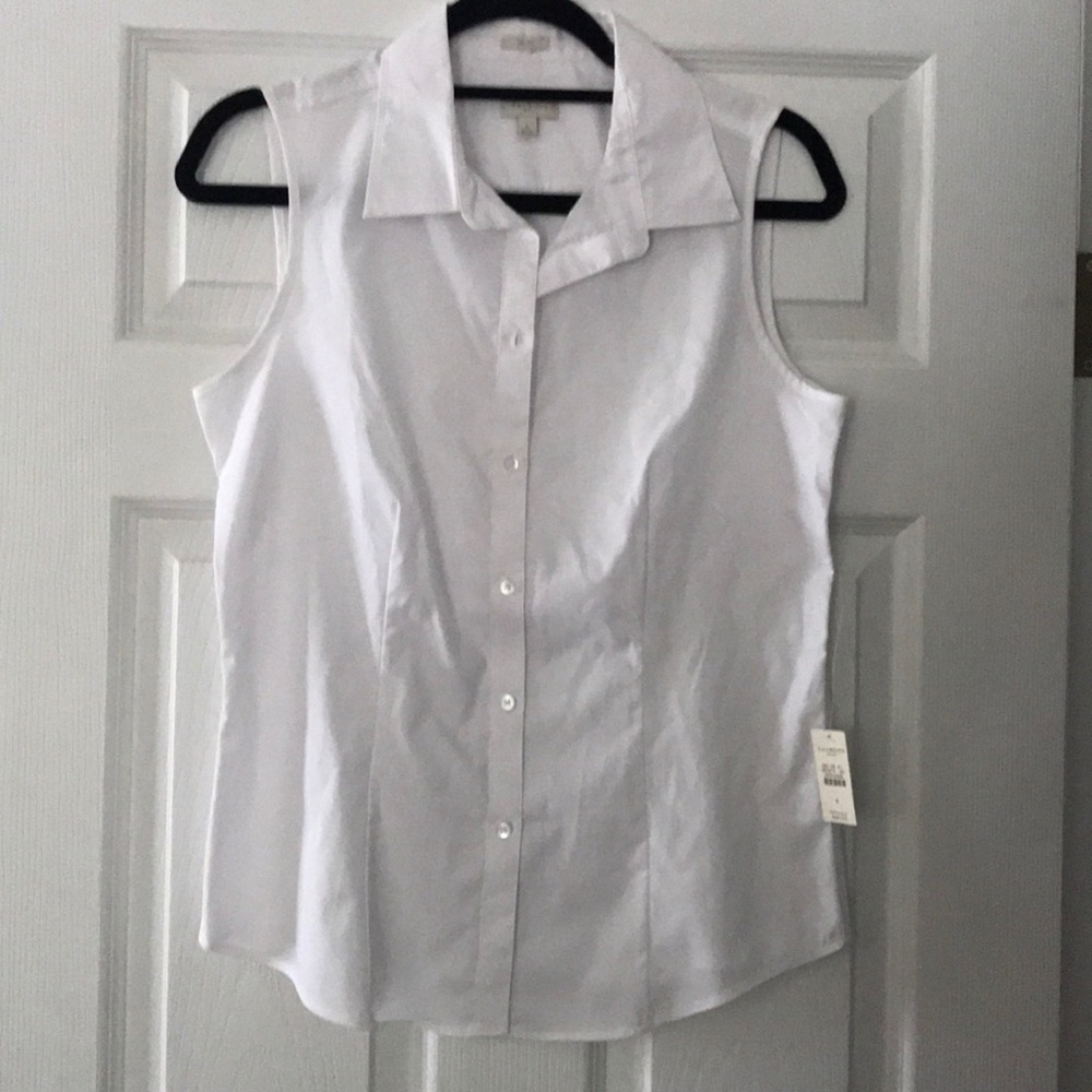 NWT Talbots Sleeveless Button Down Shirt Size 6